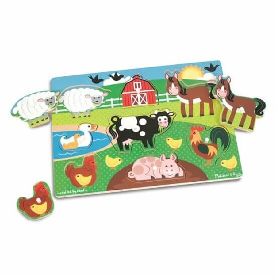 Holzpuzzle Tierfarm, +2 Jahre, Melissa& Doug