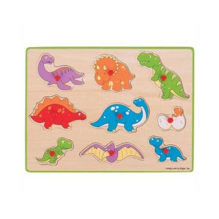 Puzzle din lemn Incastru Dinozauri, Big Jigs