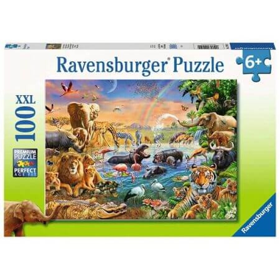 Puzzle izvor in jungla, 100 piese, +6 ani, Ravensburger