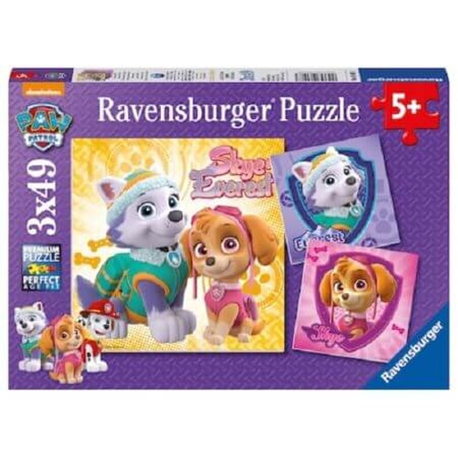 Puzzle patrula catelusilor, 3x49 piese, +5 ani, Ravensburger