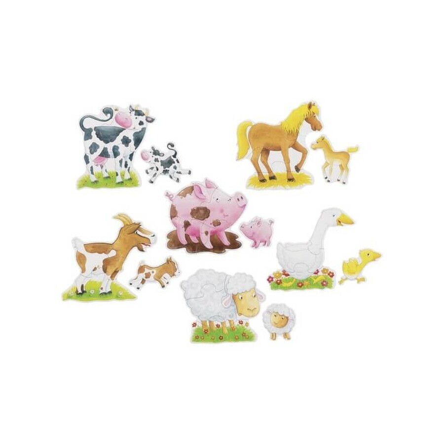 Puzzle primele mele puzzleuri cu animalele de la ferma, Goki