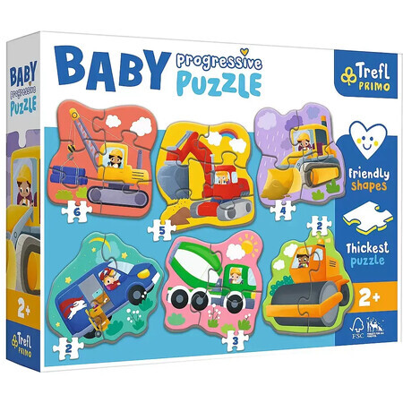 Puzzle Primo Baby Progressive, 2 Jahre+, Fahrzeuge, Trefl