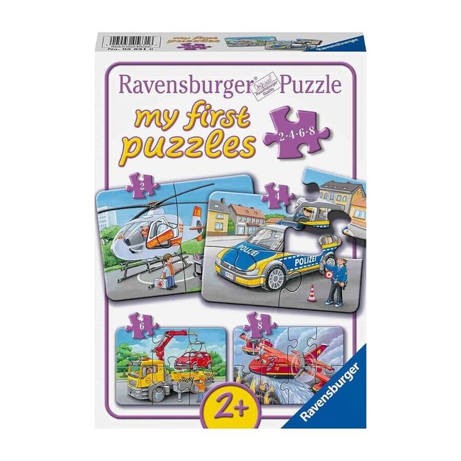 Puzzle Vehicule de Urgenta, +2 ani, 4 bucati, Ravensburger