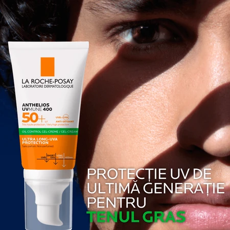  La Roche-Posay Anthelios XL gel-crema pentru fata cu efect uscat SPF 50+, 50 ml
