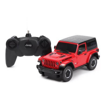 Auto con telecomando Jeep Wrangler JL, scala 1 a 24, rosso