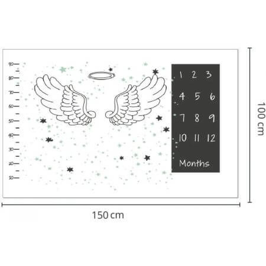 Paturica plusata cu model, 100 x 150 cm, Ingeras, Drool