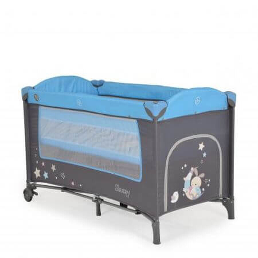 Faltbares Kinderbett, Blau, Moni Sleepy