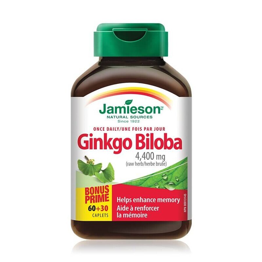 Ginkgo Biloba 4000 mg, 60+30 Kapseln, Jamieson Bewertungen