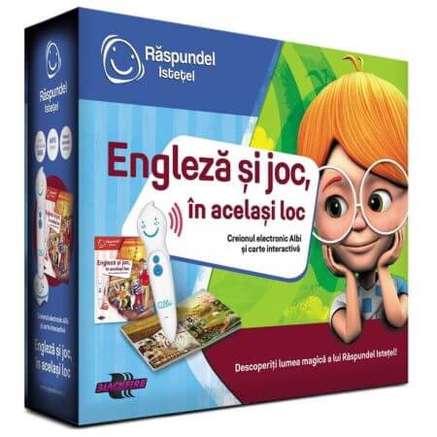 Pachet creion si carte interactiva, Engleza si joc in acelasi loc, Raspundel Istetel