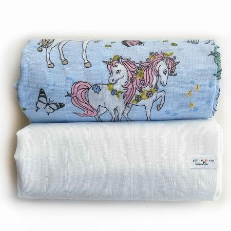 Set 2 paturici din muselina pentru bebe, 75x75 cm, pentru Fete, Tuxi Brands