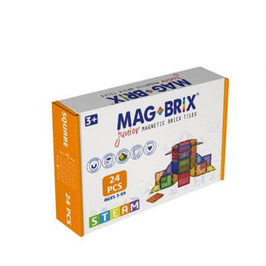 Magbrix Junior magnetic set, 3 years+, 24 pieces, Magblox