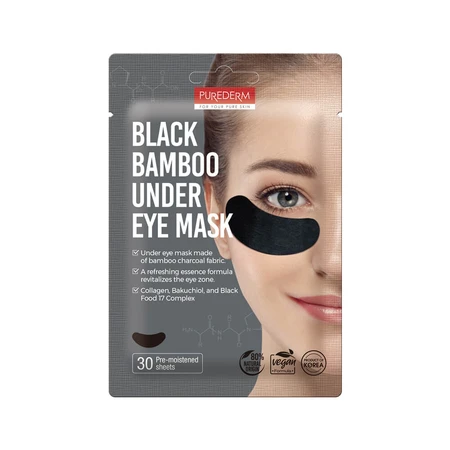 Revitalisierende Maske für die Augenpartie aus Bambuskohle, 30 Stück, Purederm