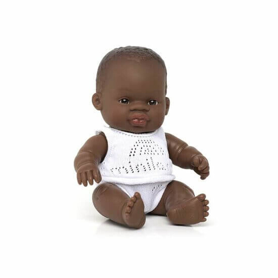 Baby afrikanische Puppe, +10 Monate, 21 cm, Miniland