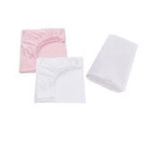 Set of 2 crib sheets + waterproof cover, 120x60 cm, White/Red, Fic Baby