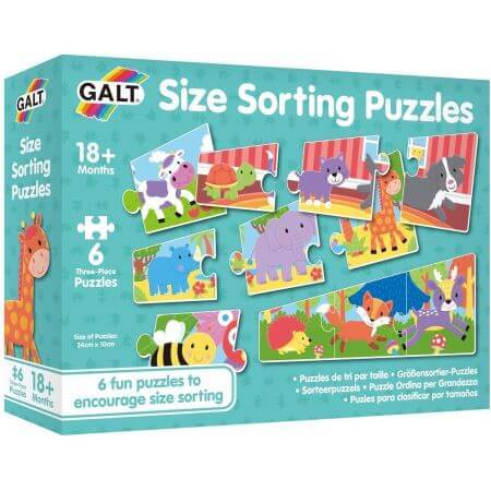 6er-Set Verspielte Tierpuzzles, 3 Teile, Galt