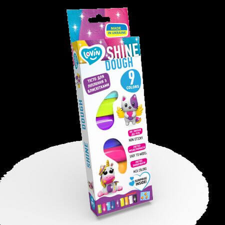 Set plastilina Lovin'Do, +3 ani, 9 culori, Shine, Okto