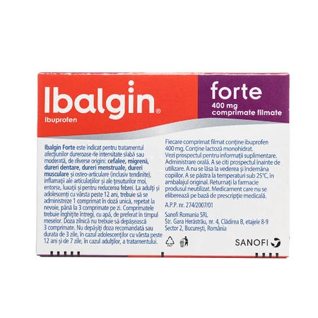 Ibalgin Forte 400 mg, 12 Tabletten, Sanofi