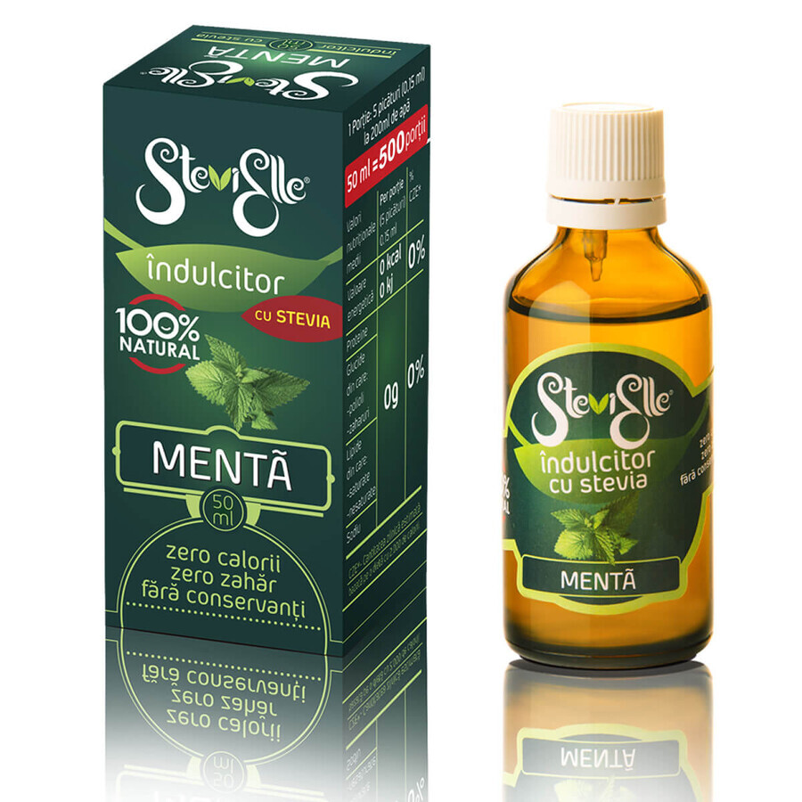 Stevielle Flüssigsüßstoff mit Stevia und Minzgeschmack, 50 ml, Hermes Natural
