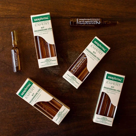 Gerovital Expert Treatment Hair Regeneration Kit - Vials, 10 vials x 5 ml / 10 vials x 10 ml, Farmec