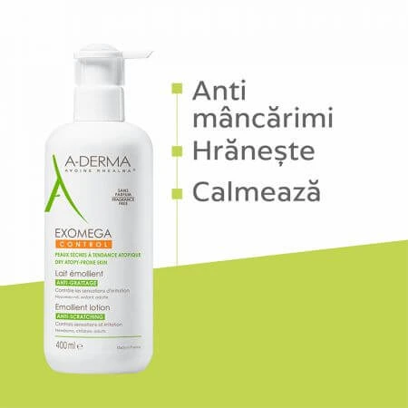 A-Derma Exomega Control Emollient Milk, 400 ml