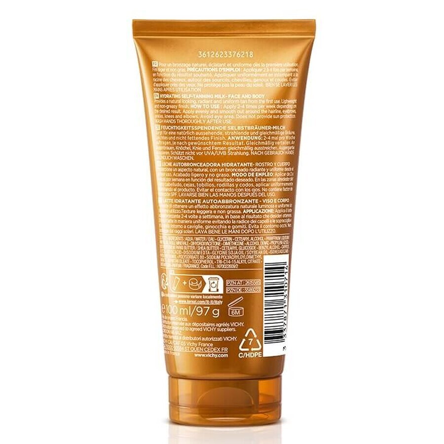 Vichy Ideal Soleil Lapte hidratant autobronzant pentru fata si corp , 100 ml