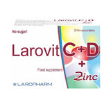 Larovit Vitamina C 1000mg + Vitamina D + Zinc, 30 comprimate, Laropharm