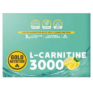 L-Carnitine 3000 mg with lemon flavour, 20 vials, Gold Nutrition