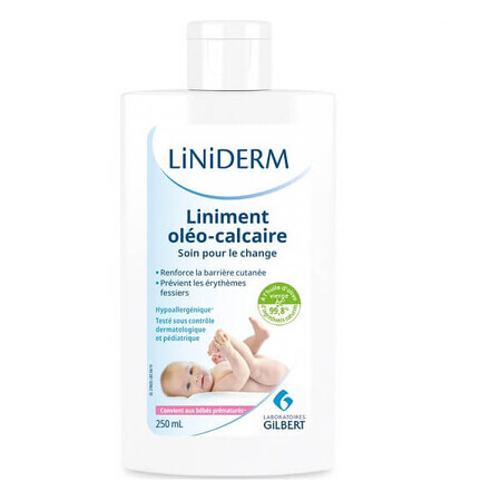 Liniment Oleo-calcaros pentru curățarea zonei scutecului Liniderm, 250 ml, Gilbert