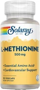 L-Methionin 500mg Solaray, 30 Kapseln, Secom