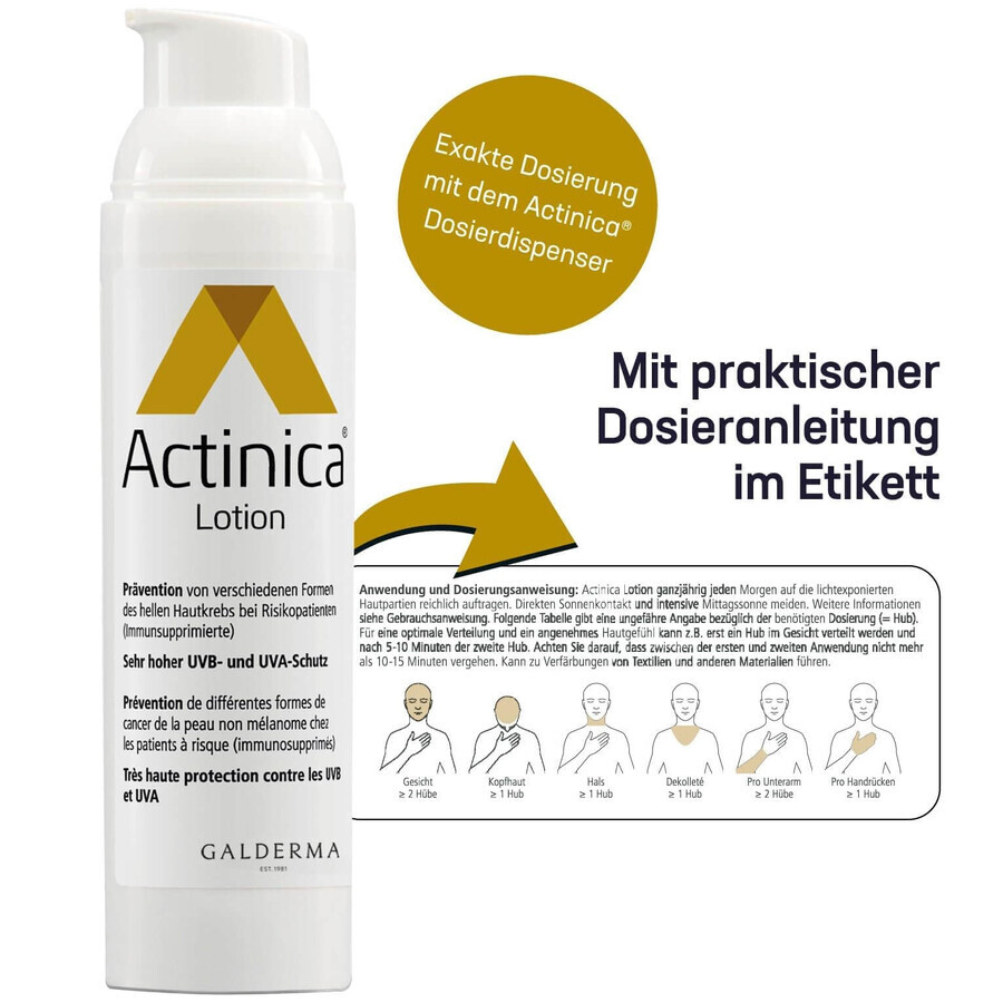 Actinica Lotion Crema Protettiva Raggi Solari UVB e UVA, 80 g, Galderma