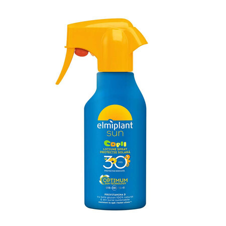 Lotiune spray pentru copii cu protectie solara ridicata SPF 30, 200 ml, Elmiplant