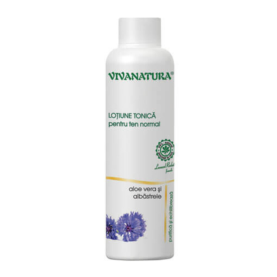 Tonic lotion for normal skin with aloe vera and blueberry, 150 ml, Vivanatura