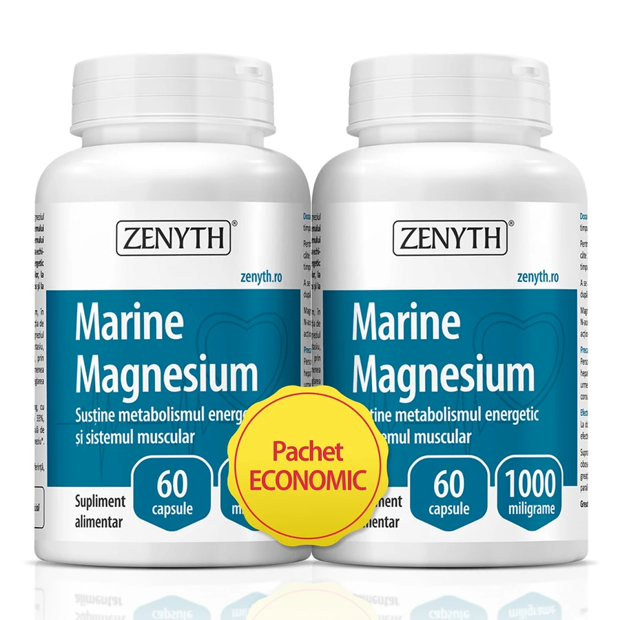 Magnez morski, 60 + 60 kapsułek, Zenyth (50% zniżki na drugi produkt): ceny i cechy