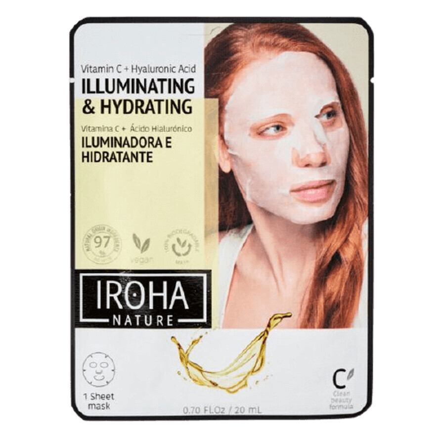 Aufhellende Gesichtsmaske auf Stoff, 23 ml, Iroha