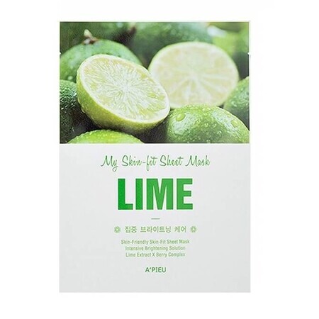 Masca faciala cu extract de lime pentru luminozitate Skin-fit, 25 g, Apieu