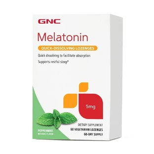 Melatonina con sabor a menta 5 mg (135223), 60 comprimidos, GNC