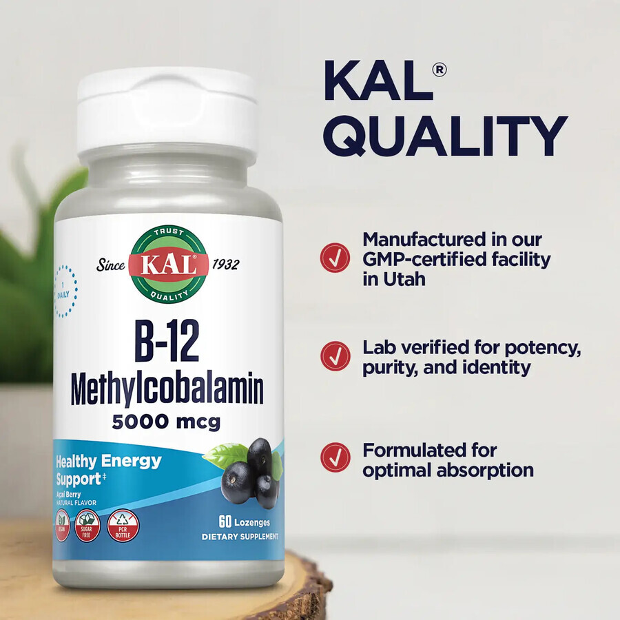 Methylcobalamin B12 5000 mcg Kal, 60 Tabletten, Secom