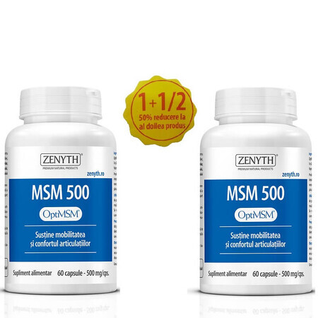 MSM 500, 60 Kapseln 60 Kapseln 50% Rabatt auf das zweite Produkt, Zenyth