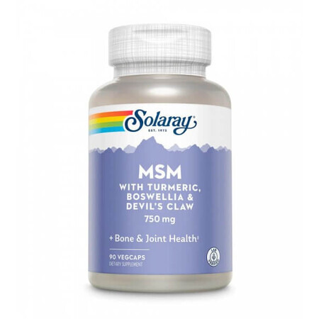 MSM 750 mg Solaray, 90 capsule vegetale, Secom