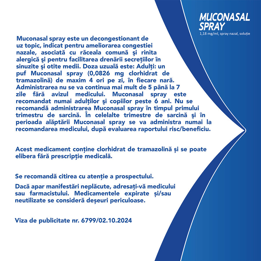 Muconasal Spray 1,18 mg Nasenspray, 10 ml, Sanofi