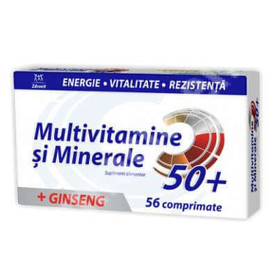 Multivitamins and Minerals with Ginseng 50+, 56 tablets, Zdrovit