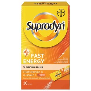 Supradyn Fast Energy, Multivitamine, 10 Beutel schnell auflösendes oder dispergierbares Granulat, Bayer