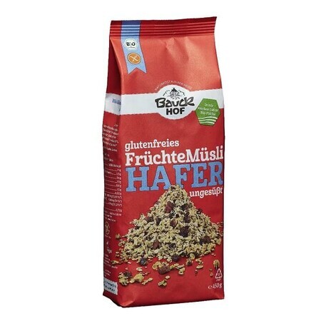 Musli crocant din ovaz cu fructe fara gluten, 425 g, Bauckhof