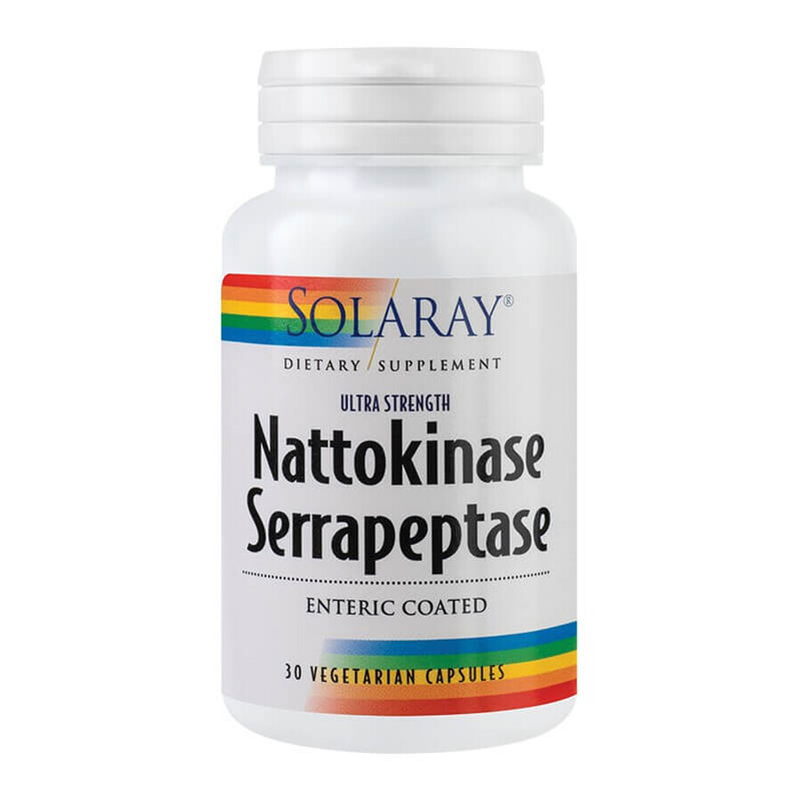 Nattokinase Serrapeptase Solaray, 30 capsule, Secom