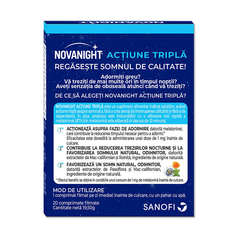 Novanight, 20 comprimate filmate, Sanofi