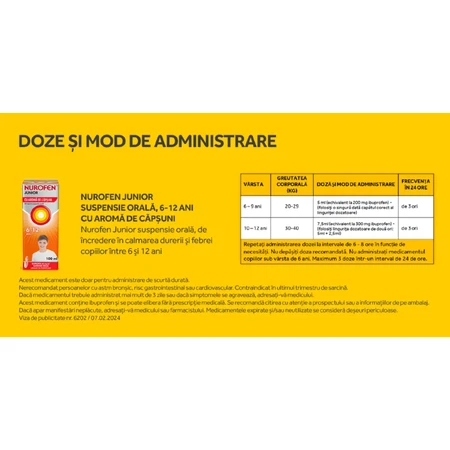 Nurofen Junior mit Erdbeergeschmack, 6-12 Jahre, 100 ml, Reckitt Benckiser Healthcare