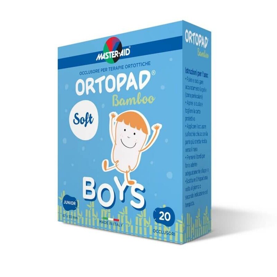 ORTOPAD SOFT Boys Master-Aid Medium, 76x54 mm, 20 Stück, Pietrasanta Pharma