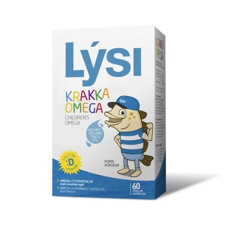 Omega 3 für Kinder, 60 Kaukapseln, Lysi