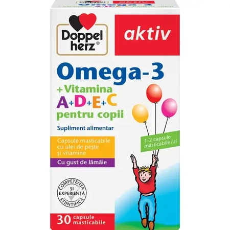 Omega 3 Vitamin A+D+E+C for children, 30 capsules, Doppelherz