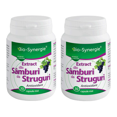 Pachet Extract din samburi de struguri 720 mg, 30 + 30 capsule, Bio Synergie